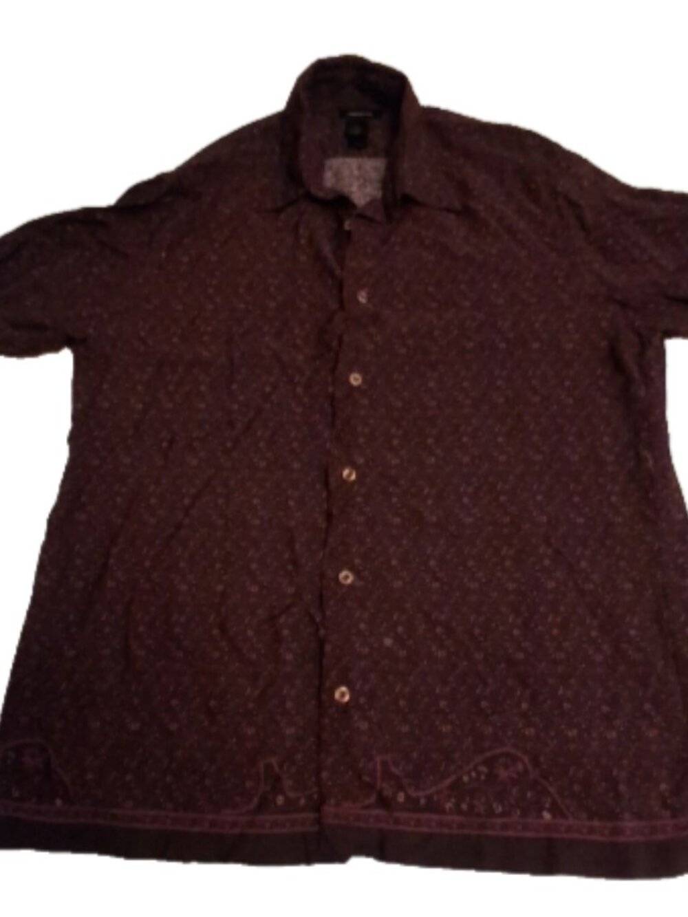Claiborne Men's Size M Purple Short Sleeve Casual Button Down Shirt